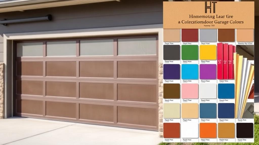 Garage door color selection samples and swatches for home exterior design
